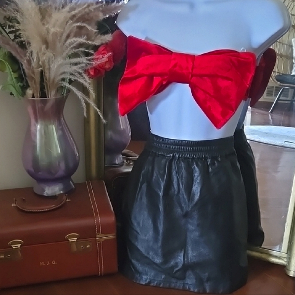 Chic Red Bow Off-Shoulder Top